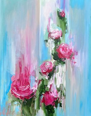 Original Acrylic Painting 'Climbing Roses'
